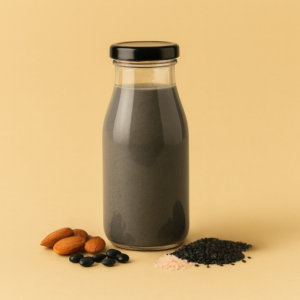 Almond + Black bean + Black Sesame Milk